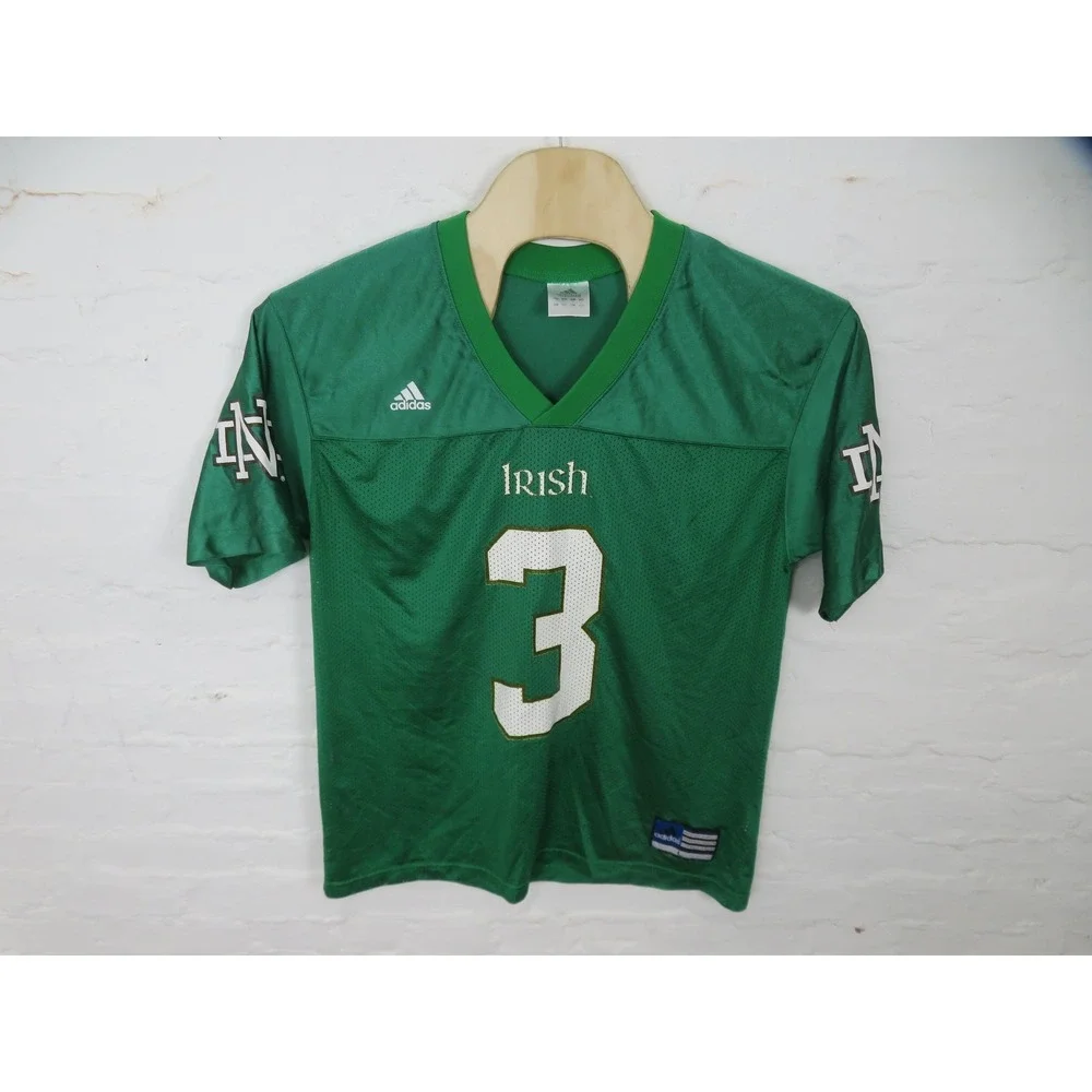 Vintage Notre Dame Fighting Irish Jersey Mens Large Green Adidas Football #3